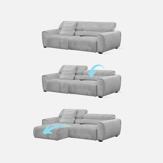Houston Motion Sofa, L186, MNR91 White [1 left]